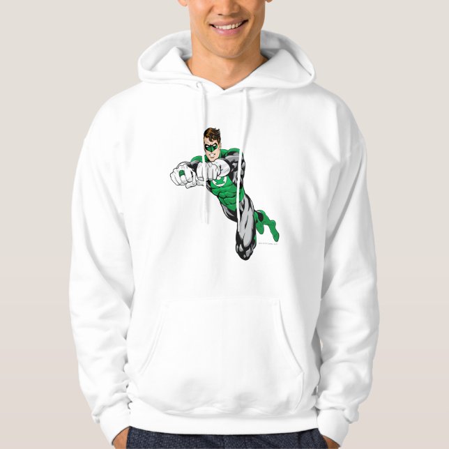 Grönt - båda armarna framåt sweatshirt med luva (Framsida)