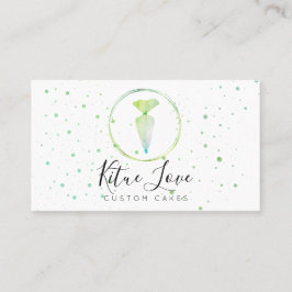 Grönt Bag Cake Baker Patisserie Chef Visitkort