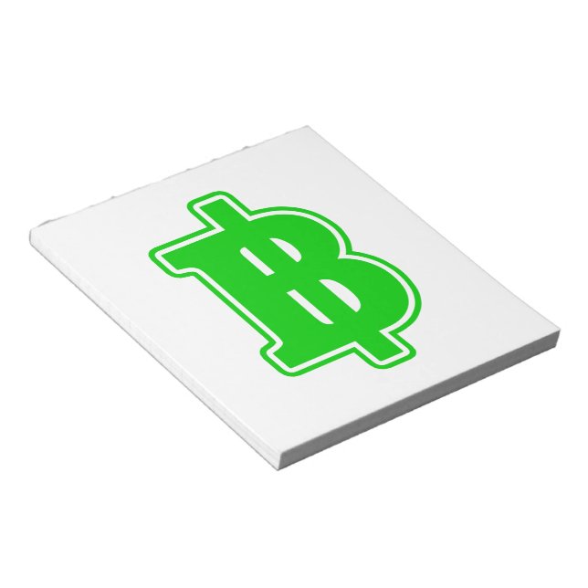 GRÖNT BAHT SIGN ฿ Thai Money Currency ฿ Anteckningsblock (Vinklad)