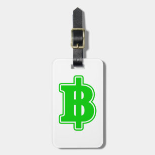 GRÖNT BAHT SIGN ฿ Thai Money Currency ฿ Bagagebricka
