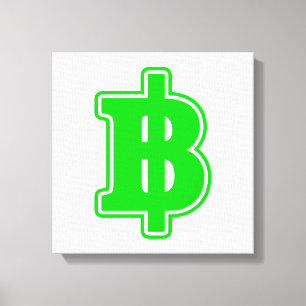 GRÖNT BAHT SIGN ฿ Thai Money Currency ฿ Canvastryck