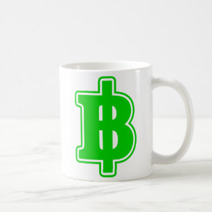 GRÖNT BAHT SIGN ฿ Thai Money Currency ฿ Kaffemugg