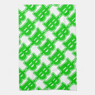 GRÖNT BAHT SIGN ฿ Thai Money Currency ฿ Kökshandduk
