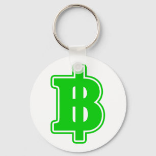 GRÖNT BAHT SIGN ฿ Thai Money Currency ฿ Nyckelring