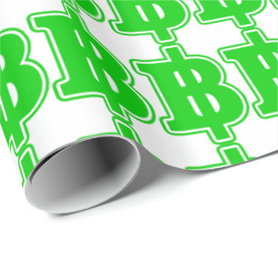 GRÖNT BAHT SIGN ฿ Thai Money Currency ฿ Presentpapper