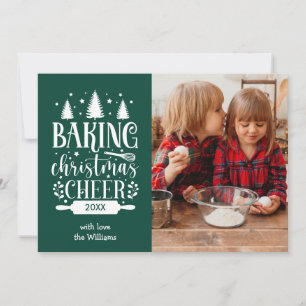 GRÖNT BAKING CHRISTMAS CHEER Single PHOTO Julkort