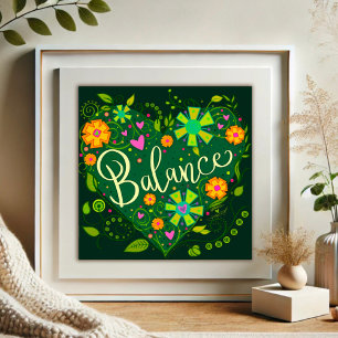 Grönt Balans - inspirationerande Blommigt - Söt Fototryck