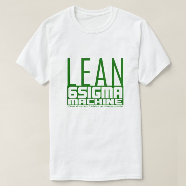 Grönt Bälte Lean Six Sigma Maskin T Shirt (Design framsida)