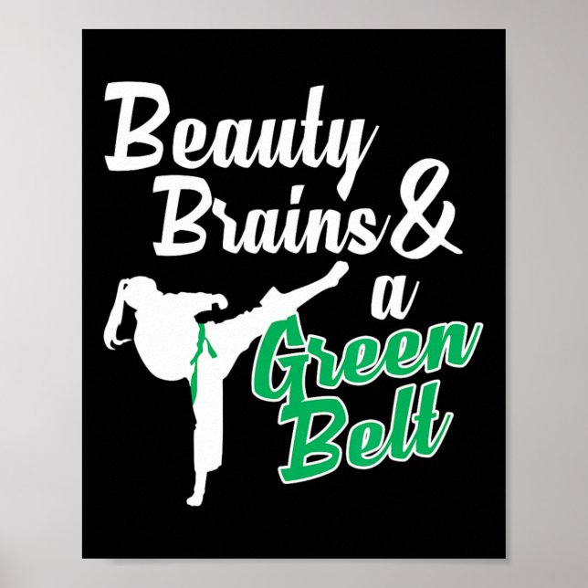 Grönt Bälte Taekwondo Martial Arts Funny Judo Quot Poster (Framsidan)
