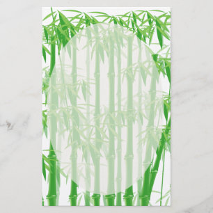 Grönt Bamboo Blommigt stationär