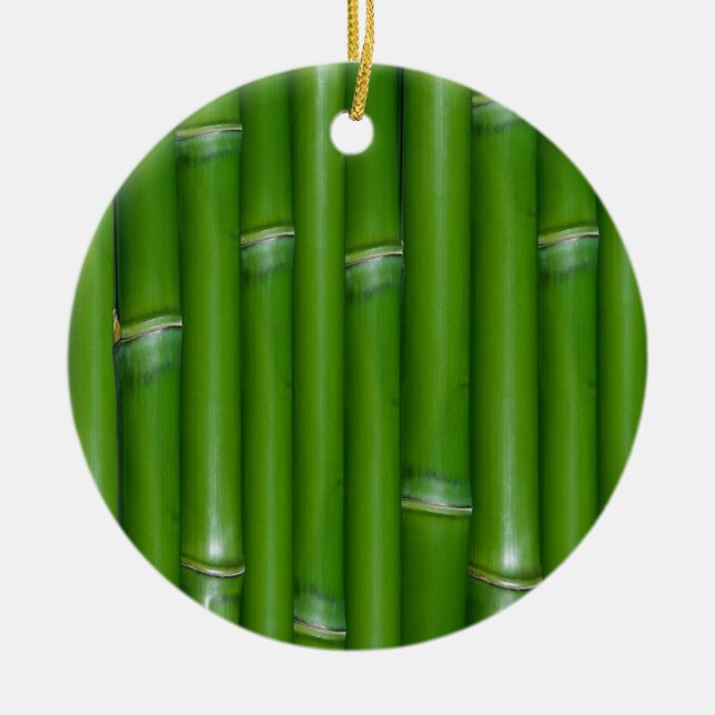 Grönt Bamboo Julgransprydnad Keramik (Framsidan)