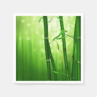 Grönt Bamboo med Blek Bokeh Ljus längst bak