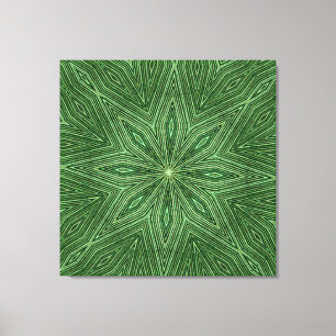 Grönt Bamboo Modern Geometric Diamond Mönster Canvastryck