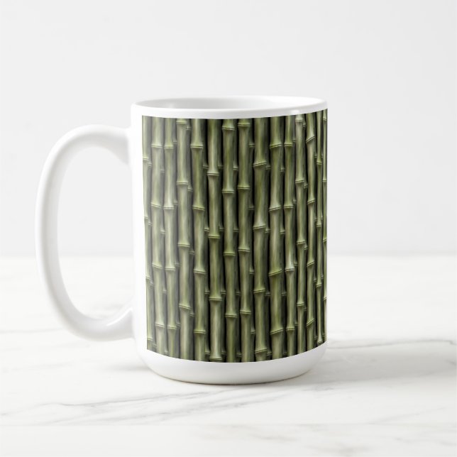 Grönt Bamboo Nature Mönster Kaffemugg (Vänster)