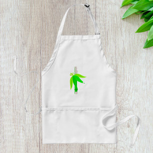 Grönt Bamboo Stalk med Tropical Löv Förkläde