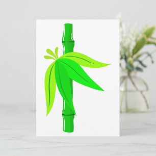 Grönt Bamboo Stalk med Tropical Löv Inbjudningar