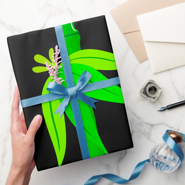 Grönt Bamboo Stalk med Tropical Löv Presentpapper (Skapare uppladdad)