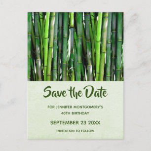 Grönt Bamboo Stalks Nature Photo - Spara datum Inbjudan Vykort