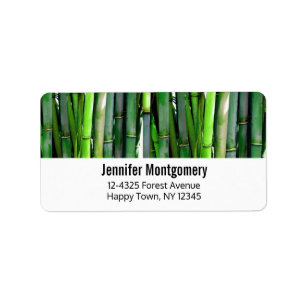 Grönt Bamboo Stalks Nature Photography Adressetikett