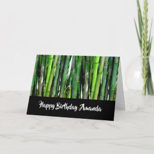 Grönt Bamboo Stalks Nature Photography Birthday Kort