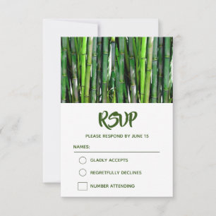 Grönt Bamboo Stalks Nature Photography Birthday OSA Kort