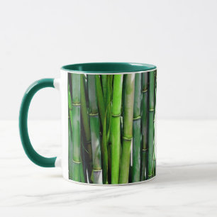 Grönt Bamboo Stalks Nature Photography Mugg