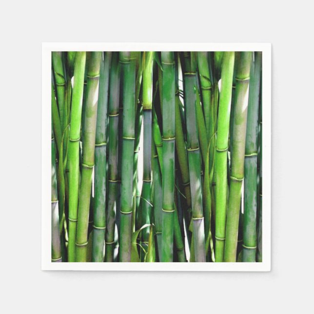 Grönt Bamboo Stalks Nature Photography Pappersservett (Framsidan)