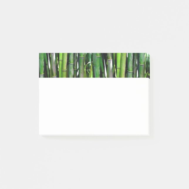 Grönt Bamboo Stalks Nature Photography Post-it Block (Framsida)