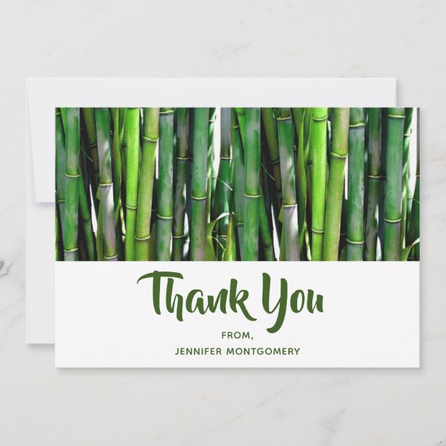 Grönt Bamboo Stalks Nature Photography Tack Kort (Framsida)