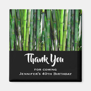 Grönt Bamboo Stalks Nature Photography Tack Magnet