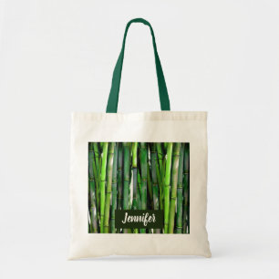 Grönt Bamboo Stalks Nature Photography Tygkasse