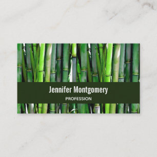 Grönt Bamboo Stalks Nature Photography Visitkort