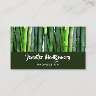 Grönt Bamboo Stalks Nature Photography Visitkort
