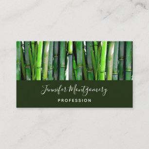 Grönt Bamboo Stalks Nature Photography Visitkort