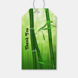 Grönt Bamboo Tack Presentetikett