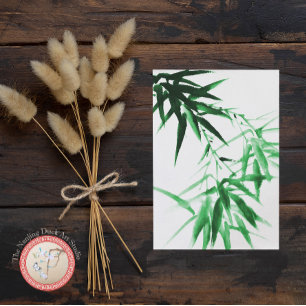 Grönt Bamboo Twig Vykort