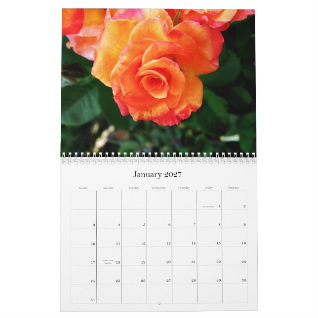 grönt Banan löv Kalender (Jan 2027)