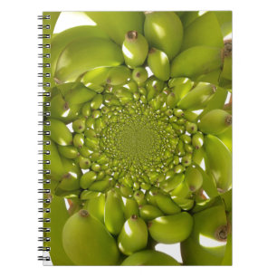Grönt Banana Kaleidoscope Art Print/Graphic Anteckningsbok Med Spiral