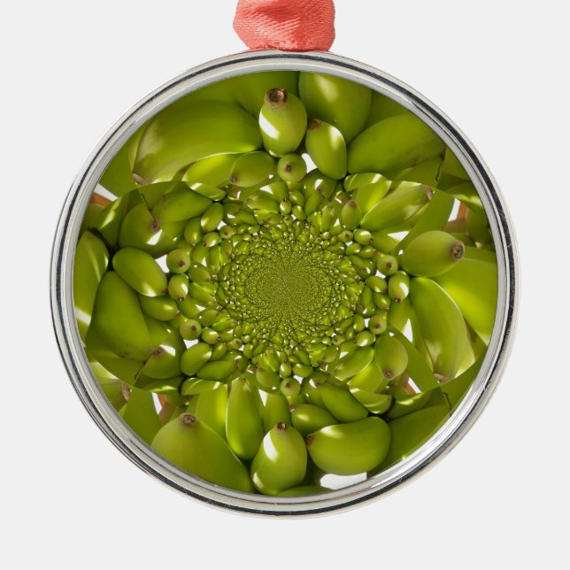 Grönt Banana Kaleidoscope Art Print/Graphic Julgransprydnad Metall (Framsidan)
