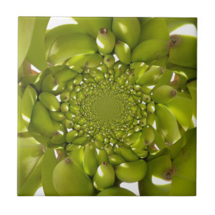 Grönt Banana Kaleidoscope Art Print/Graphic Kakelplatta