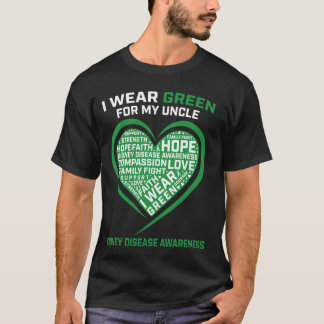 Grönt band farbror njursjukdom medvetenhet hjärta  t shirt
