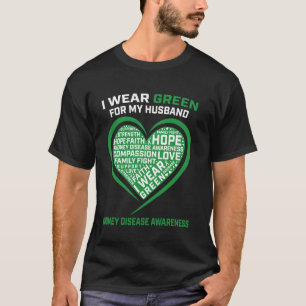 Grönt band make Njurmedvetenhet Hjärtat T Shirt