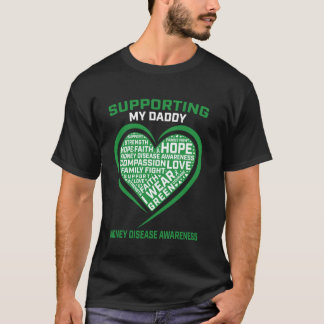 Grönt band pappa njursjukdom medvetenhet stöd t shirt