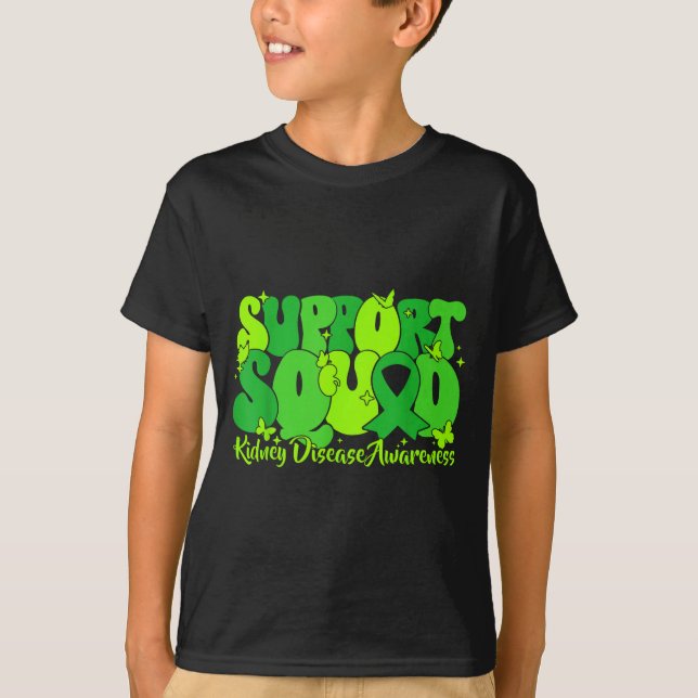 Grönt band stödteam njursjukdom t shirt (Framsida)