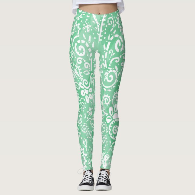 Grönt Bandana Leggings (Framsida)