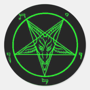 Grönt Baphomet Stickers Runt Klistermärke