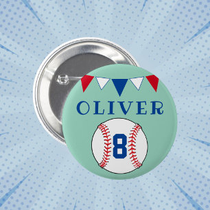 Grönt Baseball Boll Bunting Flaggor Barns födelsed Knapp
