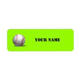 Grönt Baseball School Bok Returadress Etikett
