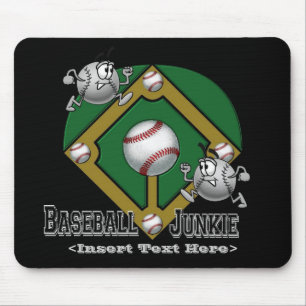 Grönt Baseball Tecknad-musknapp Musmatta