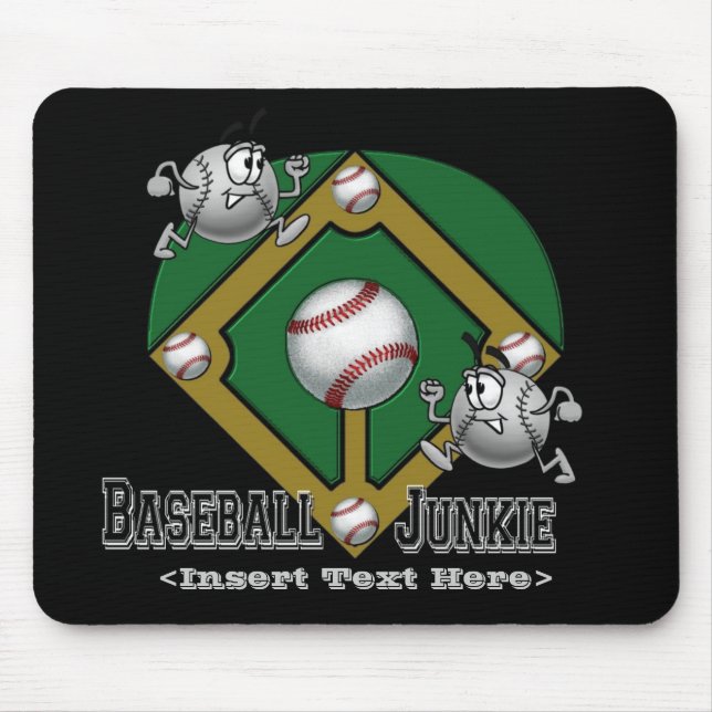 Grönt Baseball Tecknad-musknapp Musmatta (Framsidan)